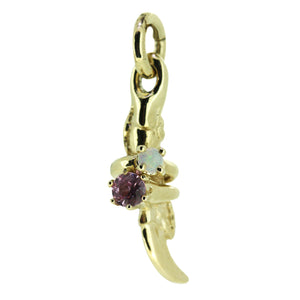 Claw Charm with a Mini Ring - 9ct gold