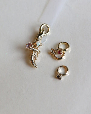 Claw Charm with a Mini Ring - 9ct gold
