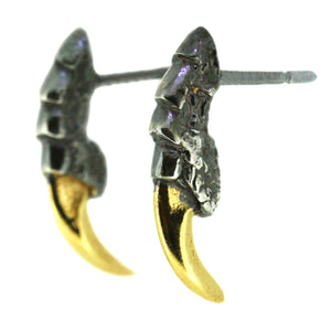 Classic Claw Studs - Oxidised with Gold Nails