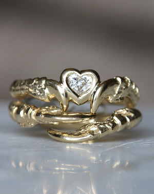 Diamond Sweetheart with Single Claw - RESIZE TO 'M 1/2' - RESERVED