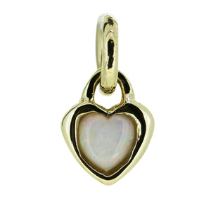 Opal Heart Charm - 9ct Gold