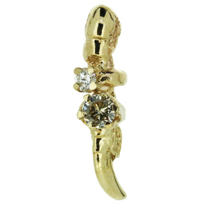Champagne and white diamond Claw Stud - 9ct gold