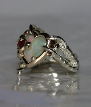 Opal Heart with a Ruby On Her Face no.2 - size M - SOLD