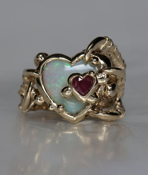 Opal Heart with a Ruby On Her Face no.3 - Resize to: 'P' - £4,280 - RESERVED