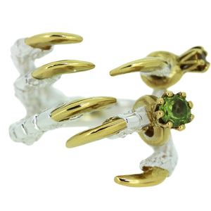 Peridot and Yellow Sapphire - Pigeon Grasp with Mini Rings
