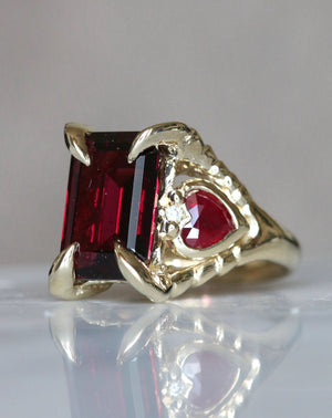 Claret Tourmaline and Ruby Triptych - resize to P 1/2 - RESERVED
