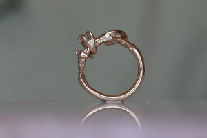 Antique Diamond and Diamond Baguette Mini Ring - Cross Claw - Resize to 'N' - RESERVED