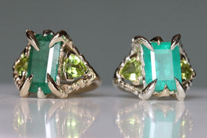Emerald and Peridot Triptych - size L