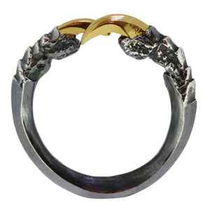 Oxidised Single Claw with Gold Nails