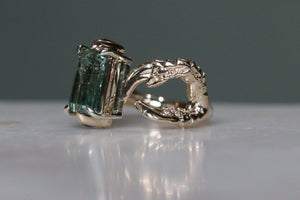 Teal Tourmaline Mood Ring - size N - RESERVED!