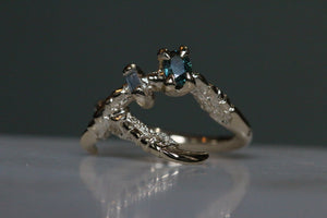 Sapphire and Diamond Mini Rings - size T (resize to R)
