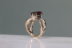 Deep Pink Tourmaline Solitaire - size L - RESERVED