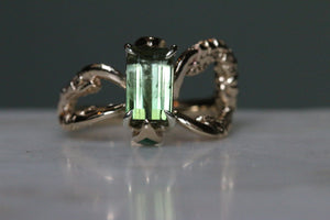 Green Tourmaline Mood Ring - R (resize to P) - RESERVED